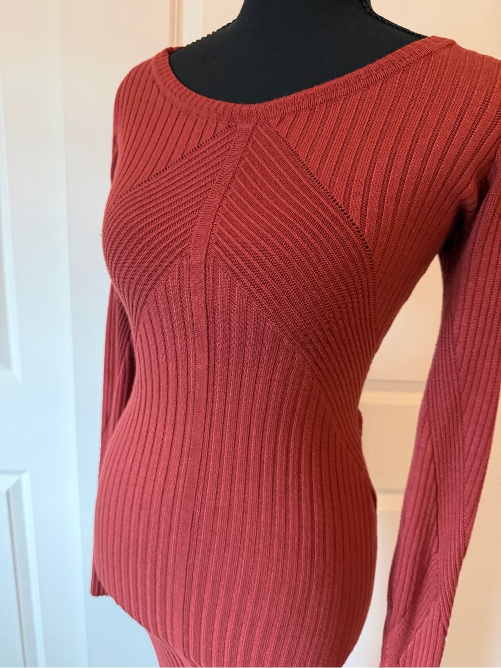 Ribbed Long Sleeve Knit Dress